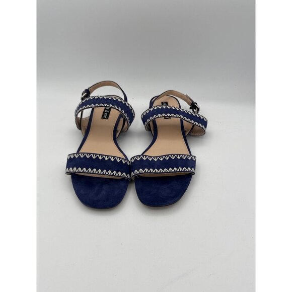 Violet & Red Blue Suede Zig-Zag Strap Sandals For Women - Picture 2 of 8